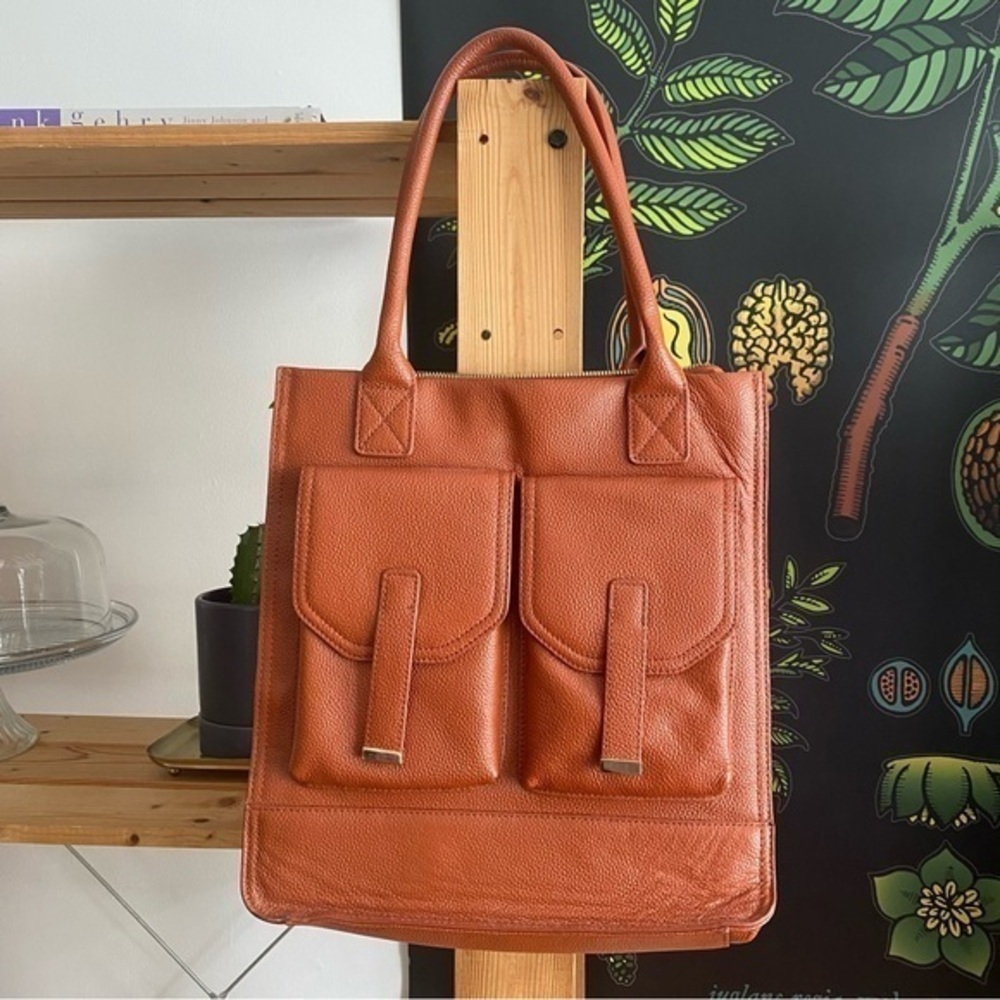 Erica Anneberg Pebbled Leather Messenger Satchel Tote Bag Purse - Picture 1 of 14